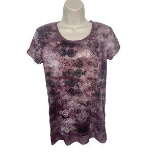 SIMPLY VERA WANG Women's Size XS Purple Blouse with Crepe Hem and Neckline